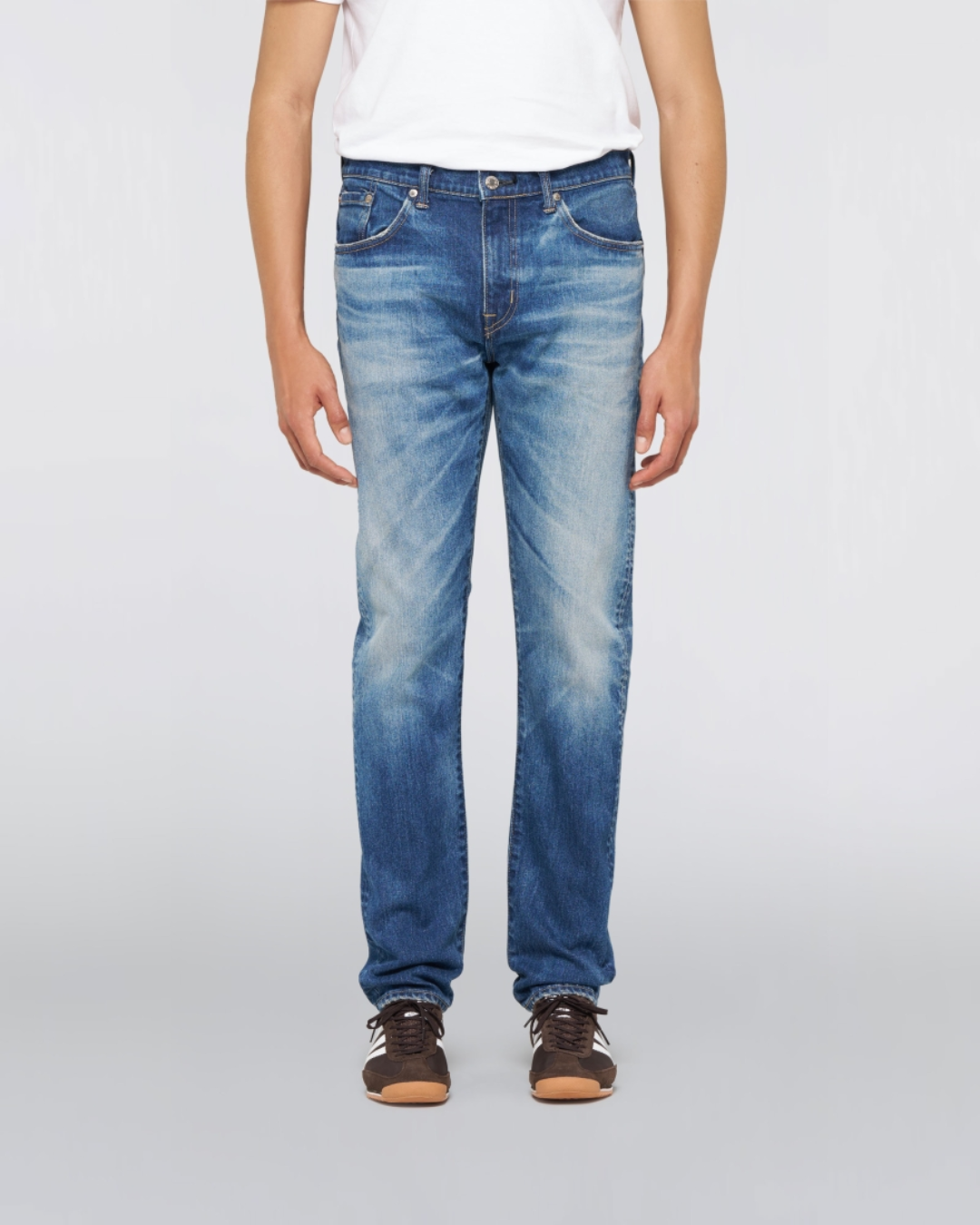 Slim Tapered Jeans - Blue Mid Dark Used