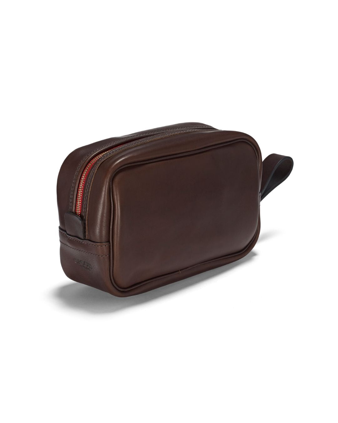 Vintage Leather Wash Bag - Dark Brown
