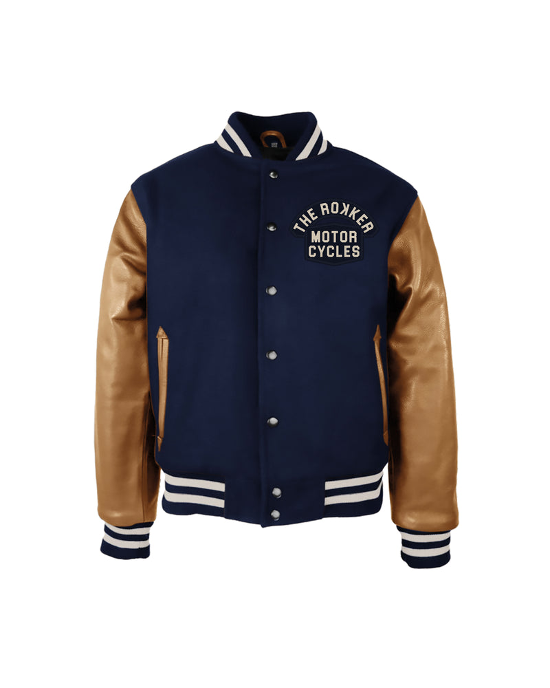 College Jacket-Navy/Brown
