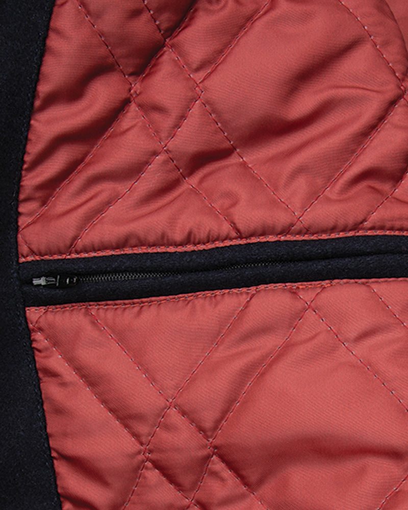 College Jacket-Navy/Brown