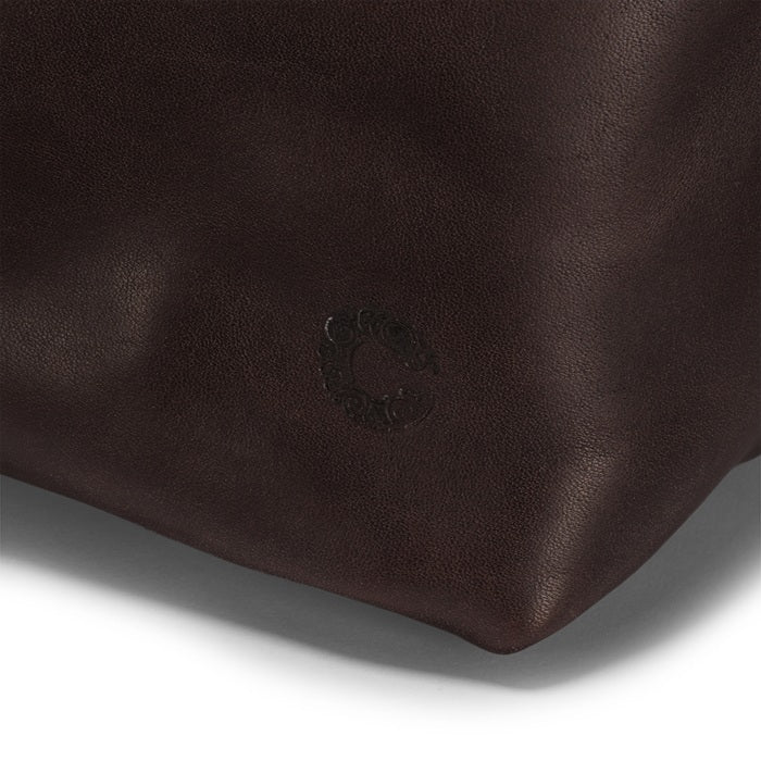 Vintage Leather Field Tote Bag Dark Brown