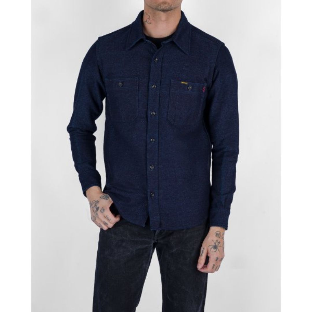 IHSH-397 21oz Sashiko - Worker Shirt - Indigo
