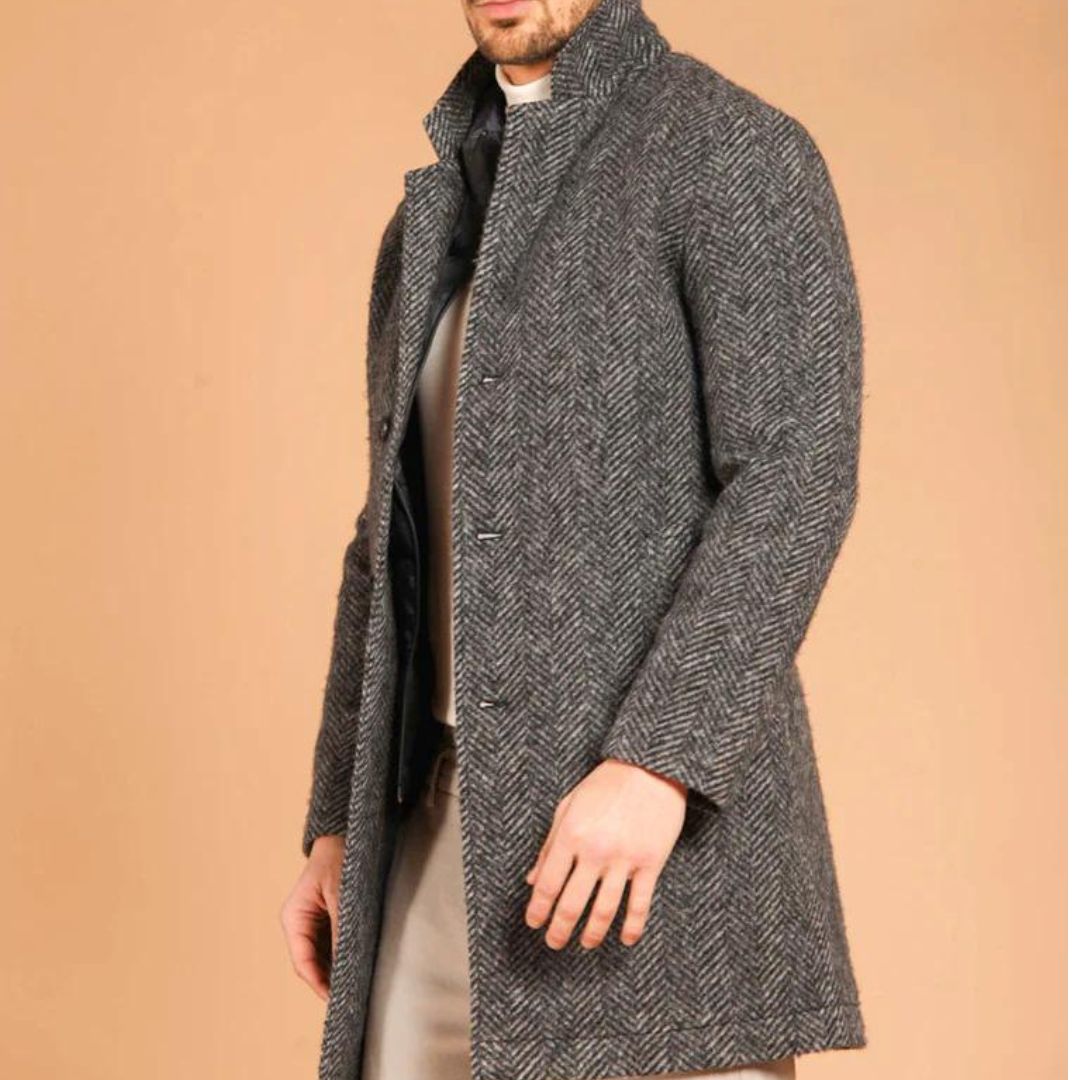 Los Angeles Wollstoffmantel Herringbone