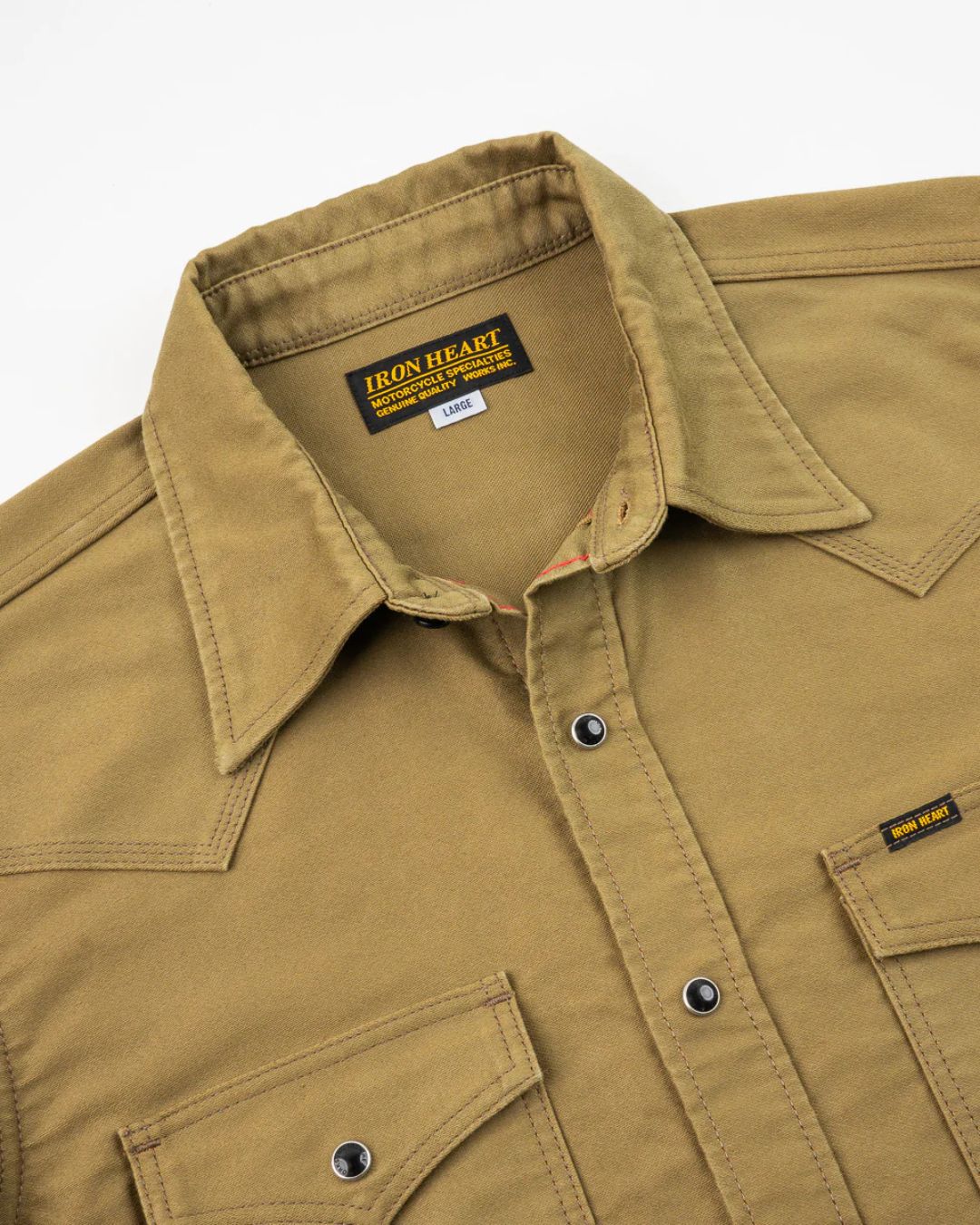 12oz Military Moleskin Western Shirt - Khaki