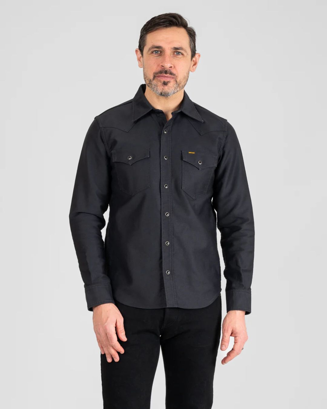 12oz Military Moleskin Western Shirt - IHSH-426-BLK