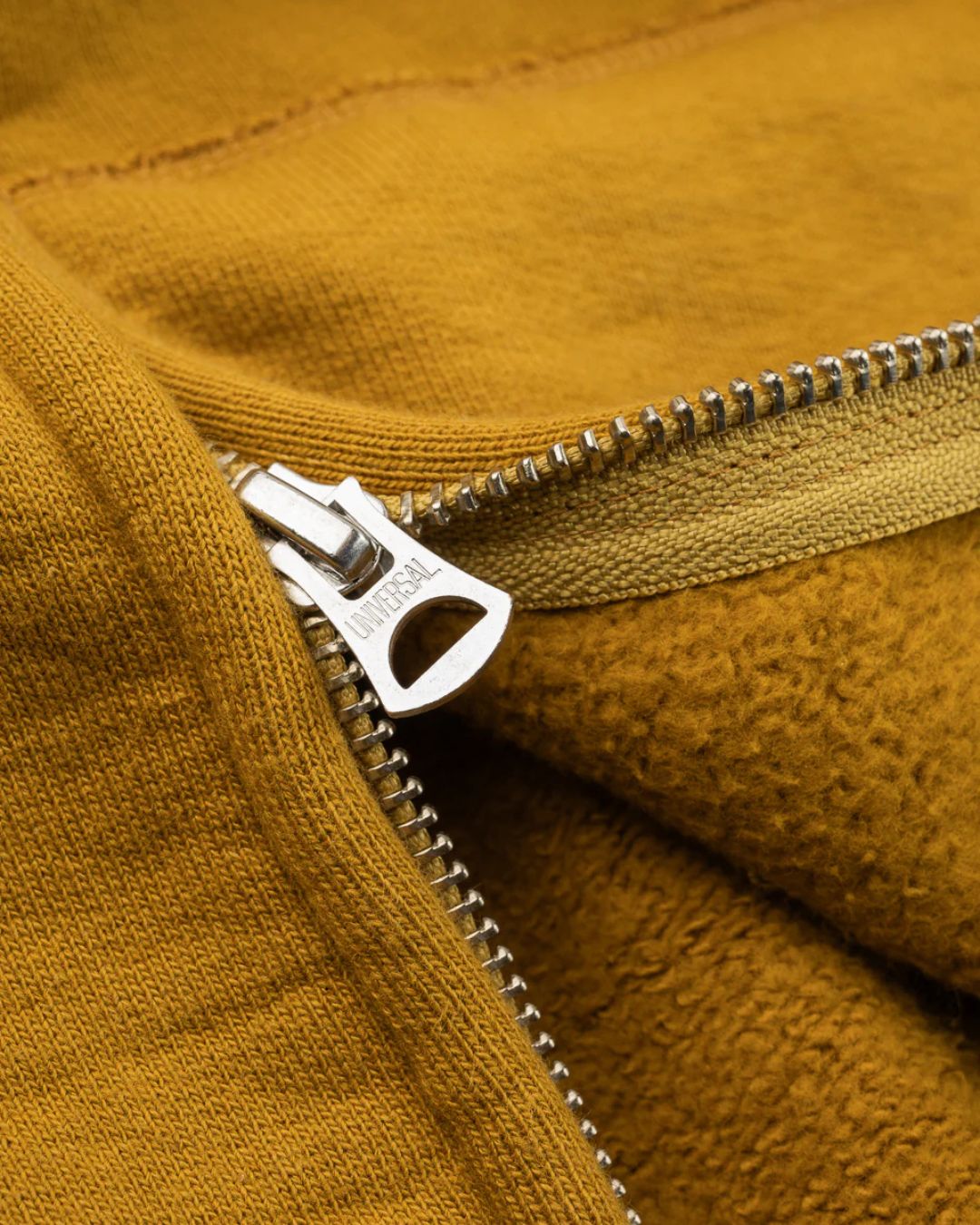 14oz Ultra Heavyweight Loopwheel Cotton Zippered Hoodie - Mustard