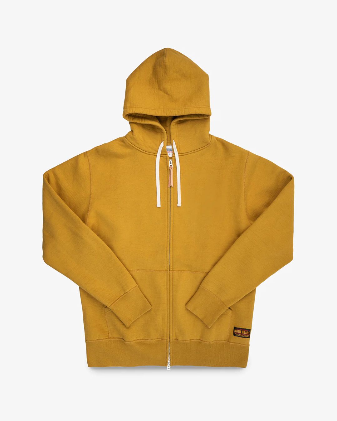 14oz Ultra Heavyweight Loopwheel Cotton Zippered Hoodie - Mustard