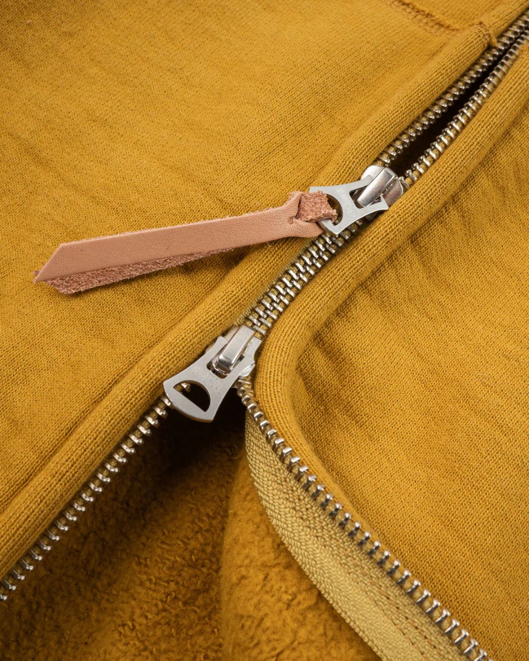 14oz Ultra Heavyweight Loopwheel Cotton Zippered Hoodie - Mustard