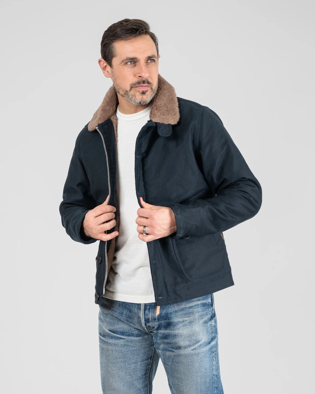 Whipcord N1 Deck Jacket - Navy - IHM-35-NAVY