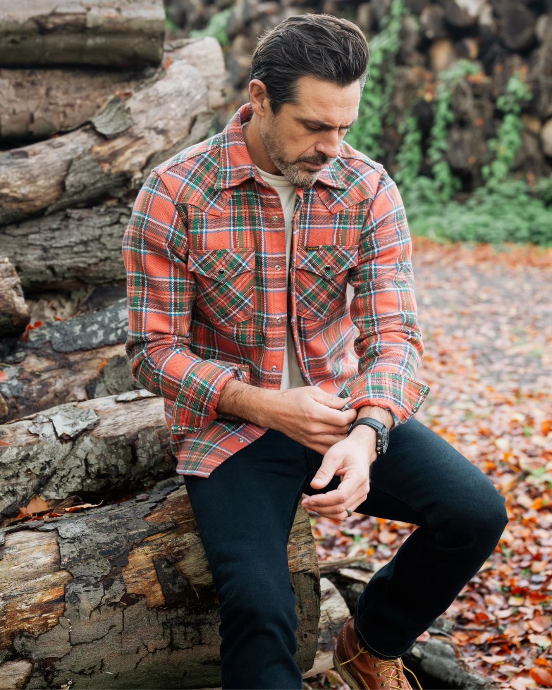 Ultra Heavy Flannel American Check Western Shirt - Red "The Watermelon Man" - IHSH-436-RED