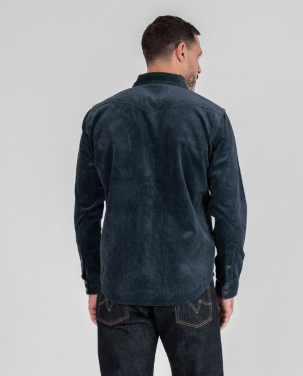 11oz Corduroy Western Shirt - Navy