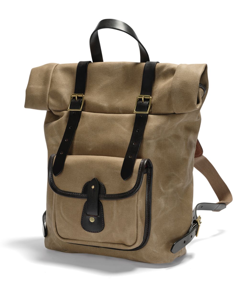 Vintage Canvas Roll Top Backpack - Sand