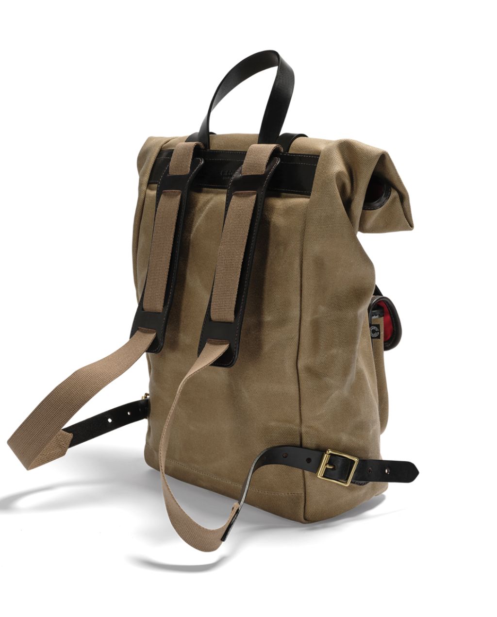 Vintage Canvas Roll Top Backpack - Sand
