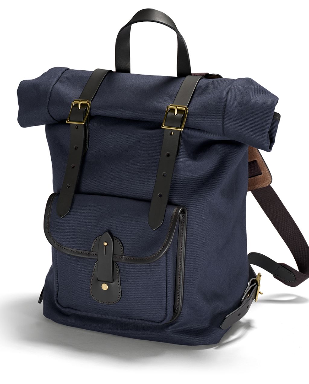 British Twill Roll Top Backpack - Navy Blue
