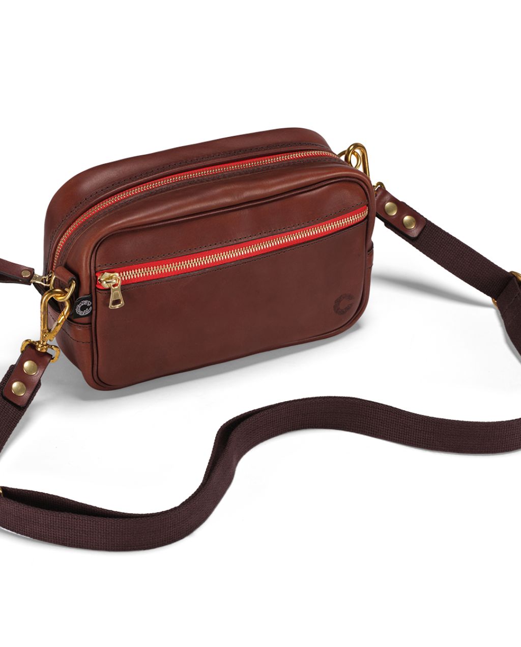 Vintage Leather Mini Box Bag - Port