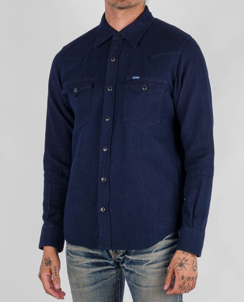 5oz Selvedge Dobby Cloth Western Shirt - Indigo