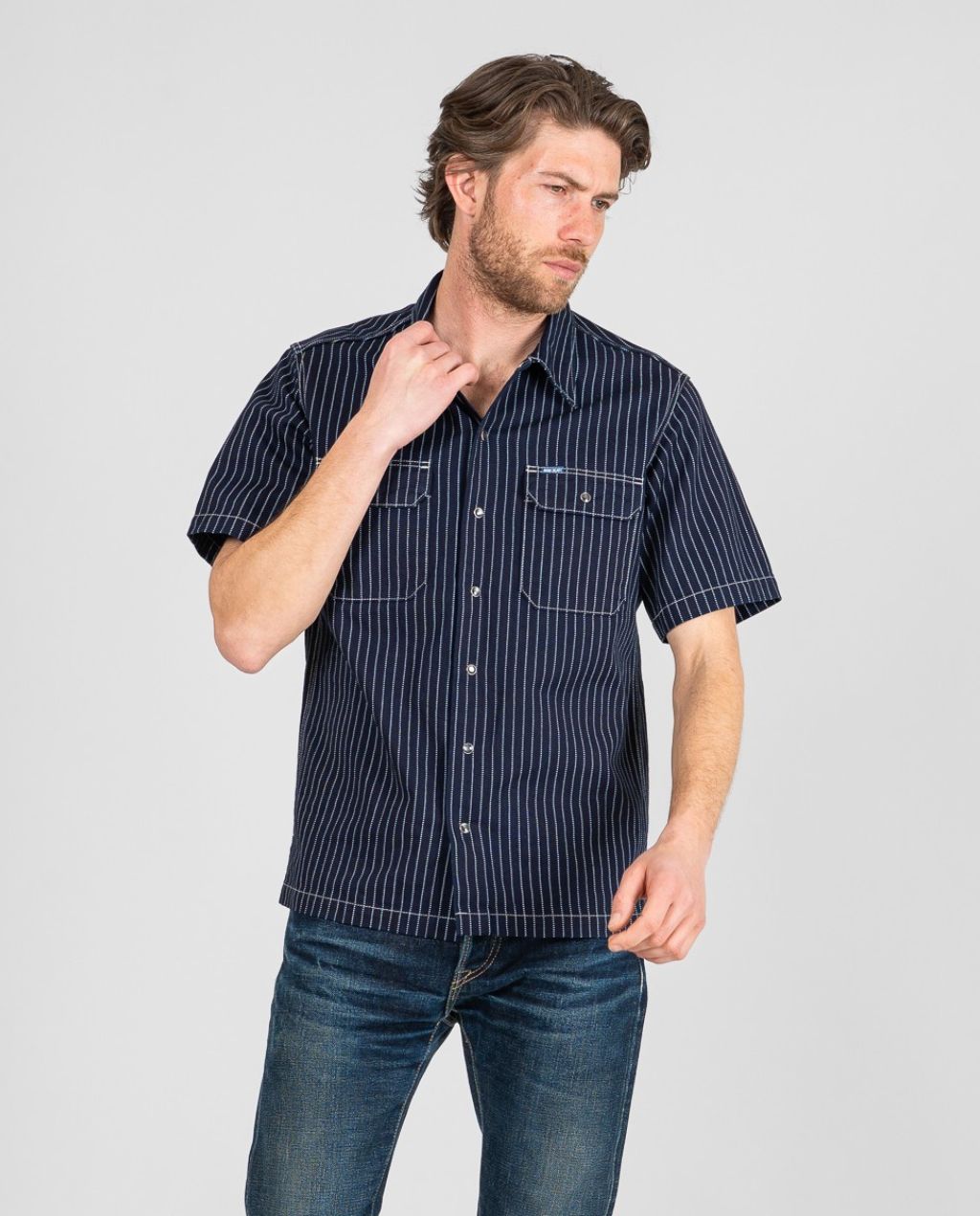 10oz Wabash Short Sleeved Mechanic Shirt - Indigo