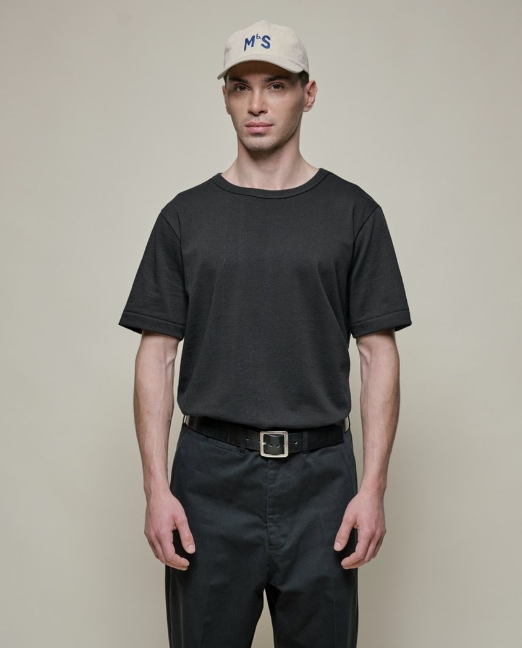 214 Men's loopwheeled T-Shirt - Relaxed Fit - Charcoal