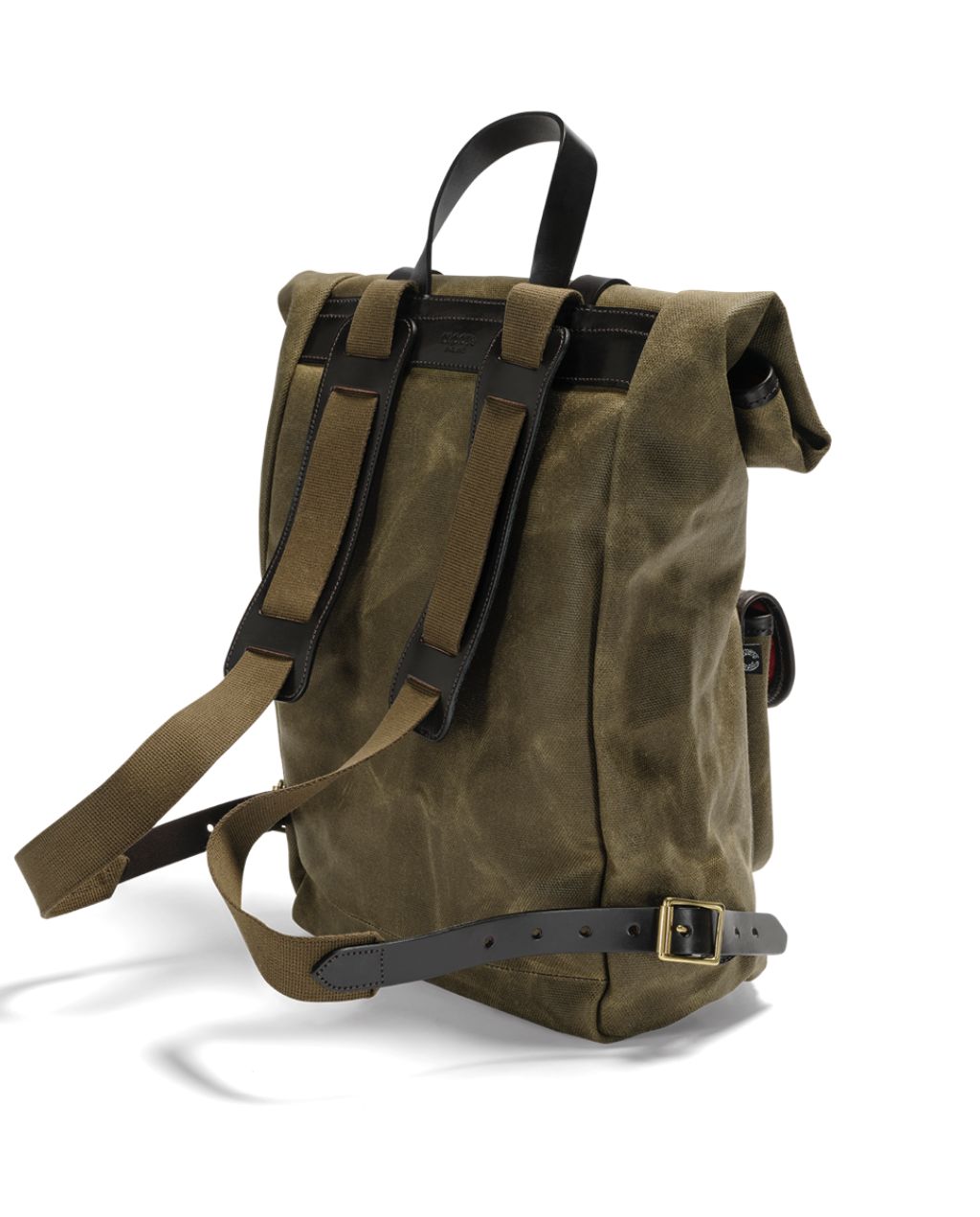 Vintage Canvas Roll Top Backpack - Olive