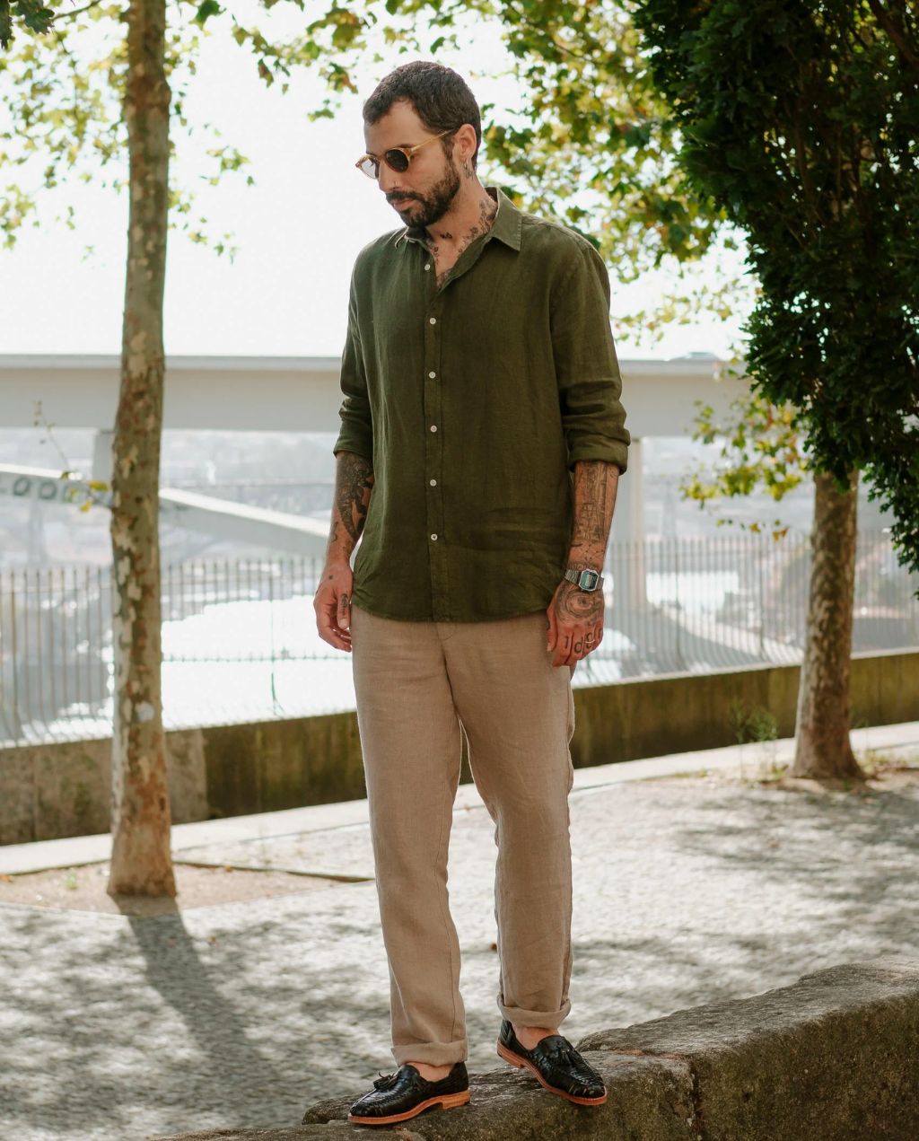 Leinenhemd Nuve Moos