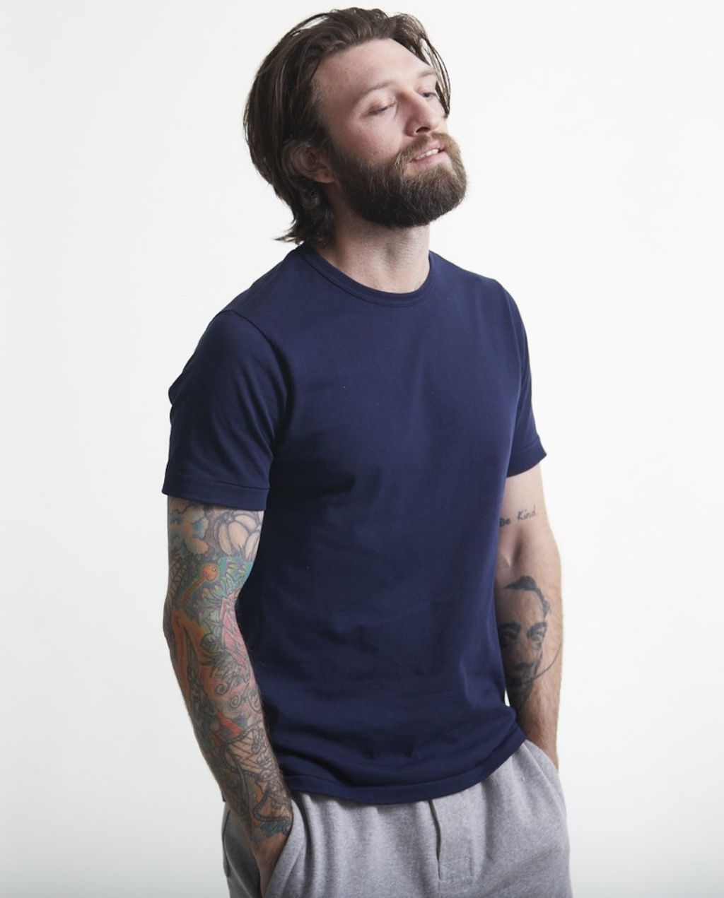 1950s Men's loopwheeled T-Shirt - Classic Fit - Ink Blue