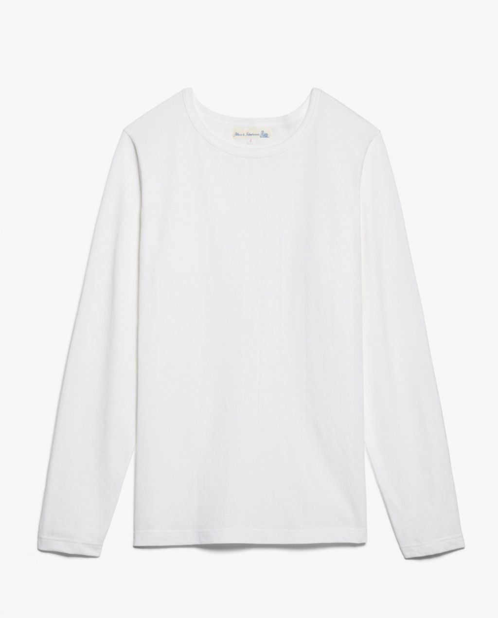 1950s Men's loopwheeled Longsleeve - Classic Fit - White