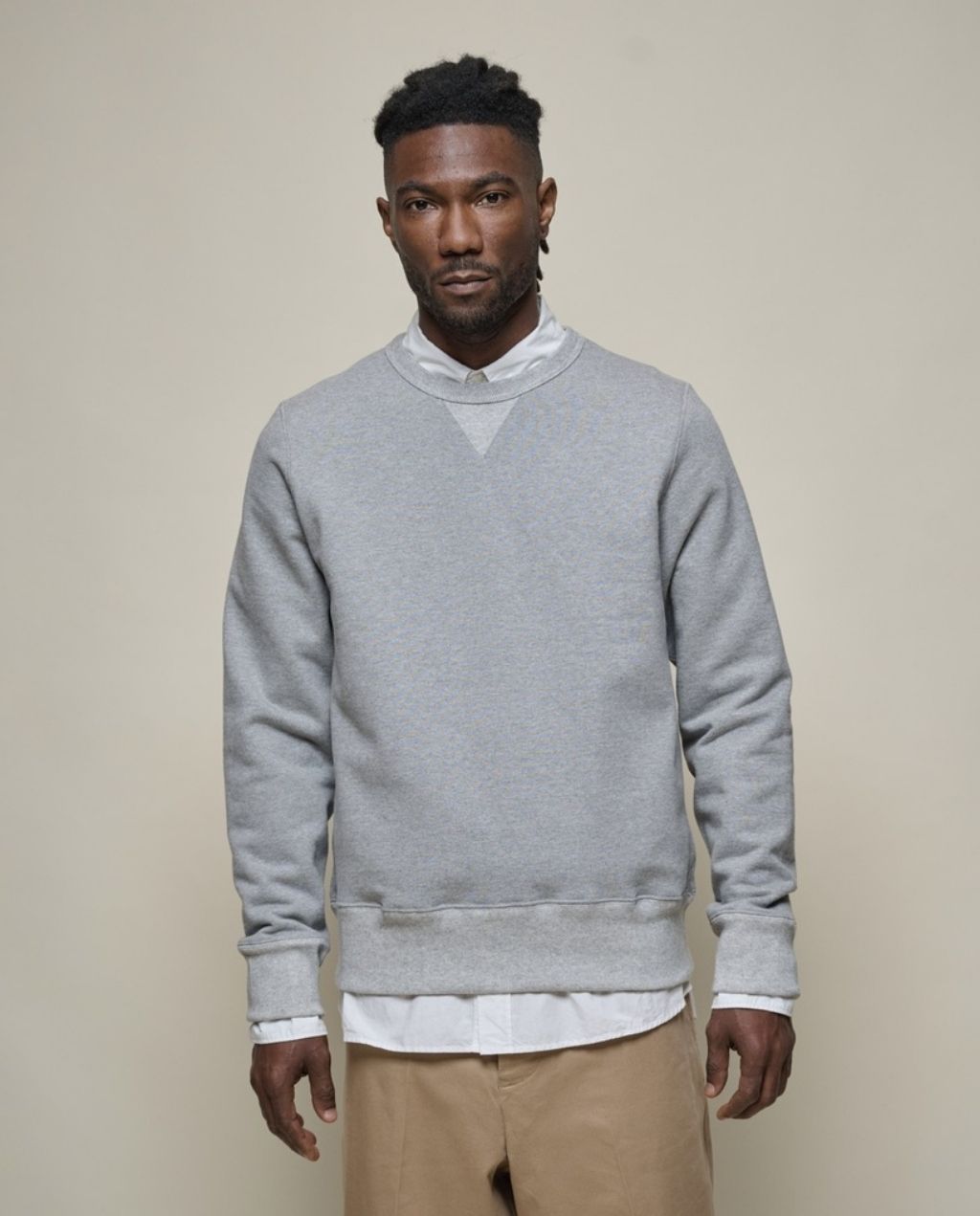 3S48 Men's loopwheeled Sweatshirt schwer - Classic Fit - Grey