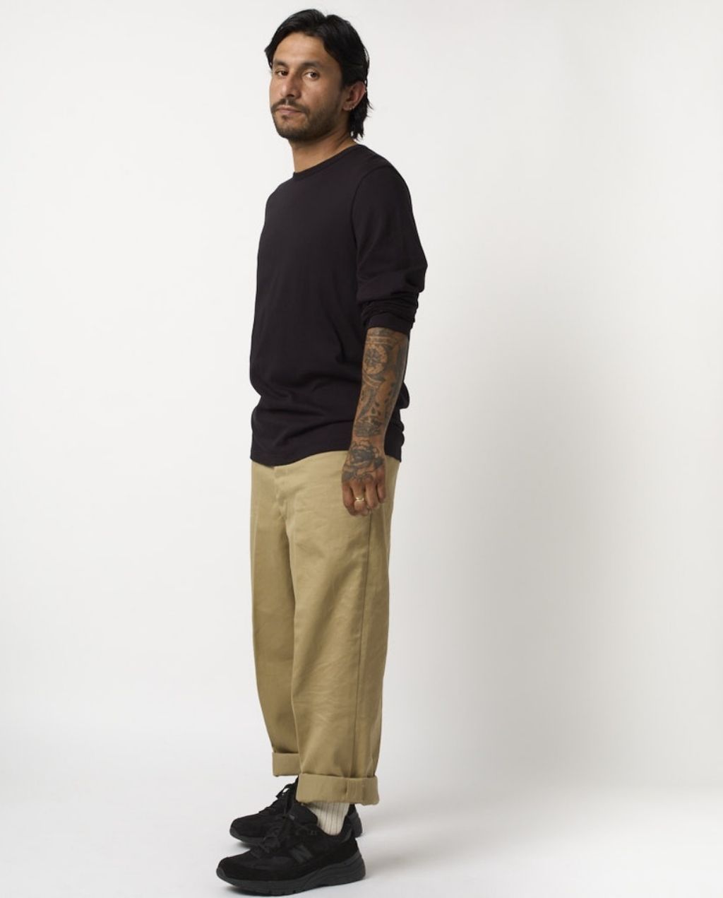 1950sLS Men's loopwheeled Longsleeve - Classic Fit - Deep Black