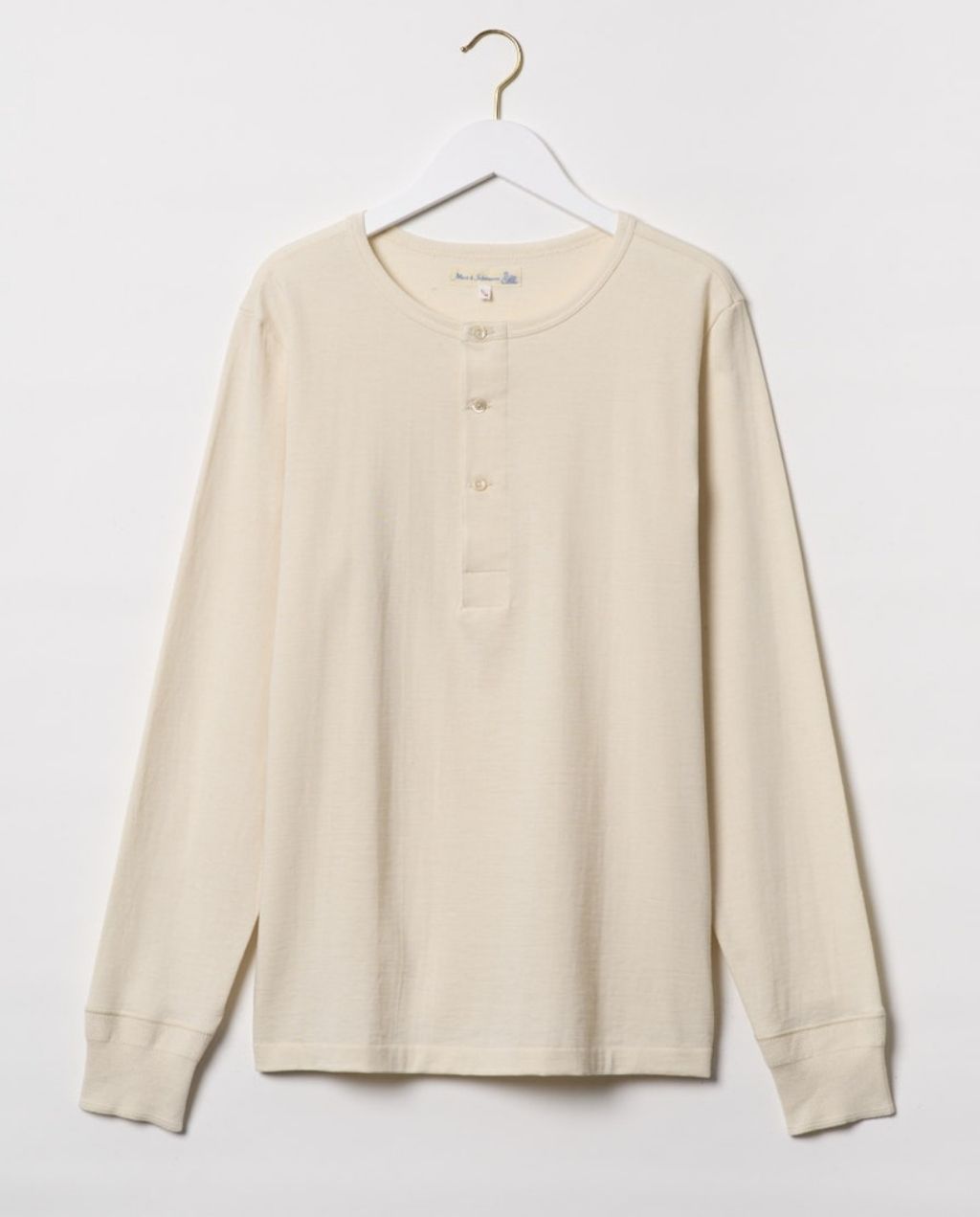 206 Men's loopwheeled Henley - Classic Fit - Nature