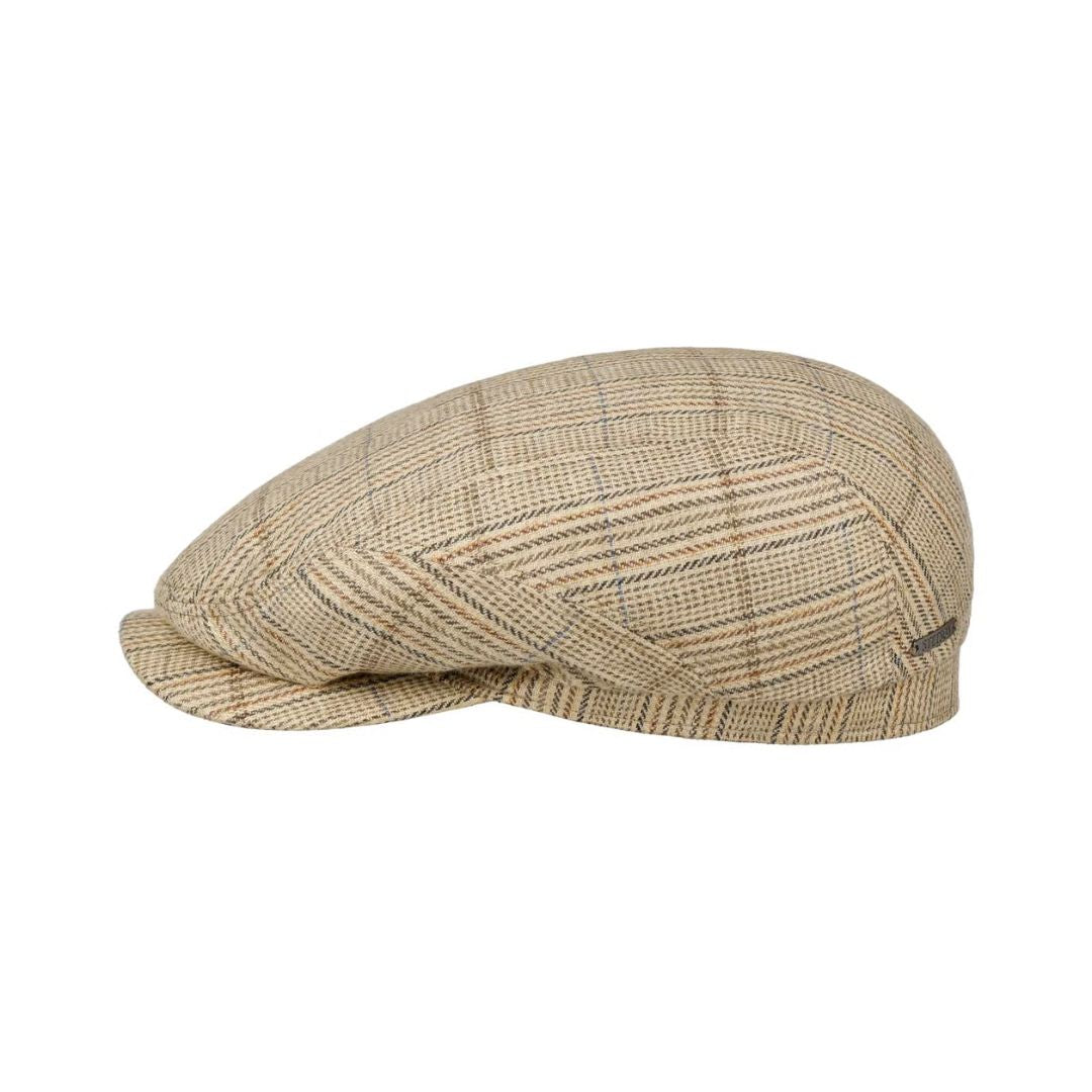 Linen Mix Stripe Driver Flatcap