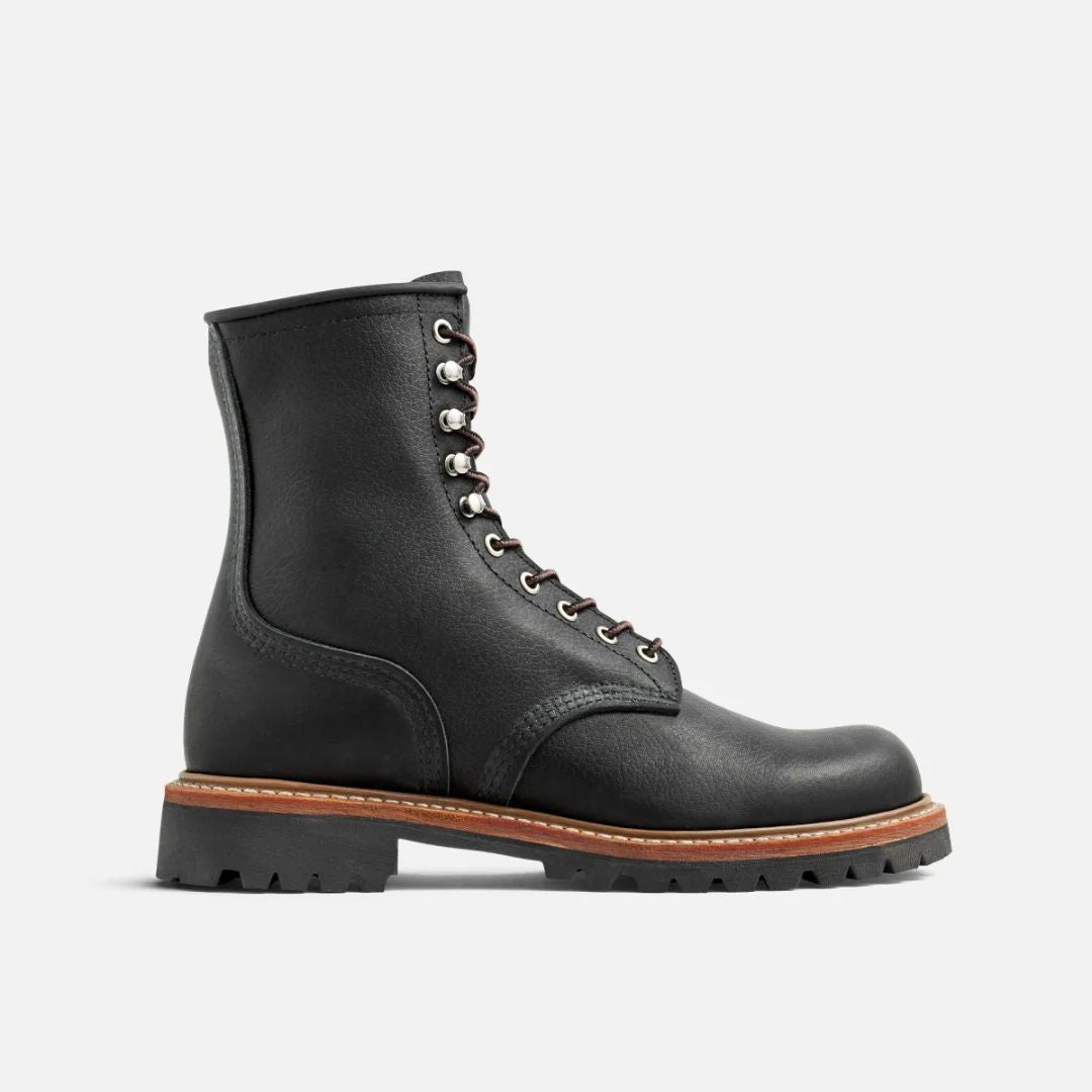 Men's Logger in Black Oil Slick Leather - 4501