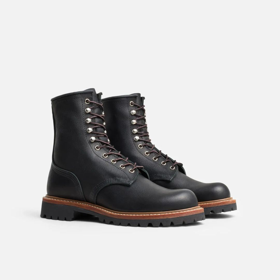 Men's Logger in Black Oil Slick Leather - 4501