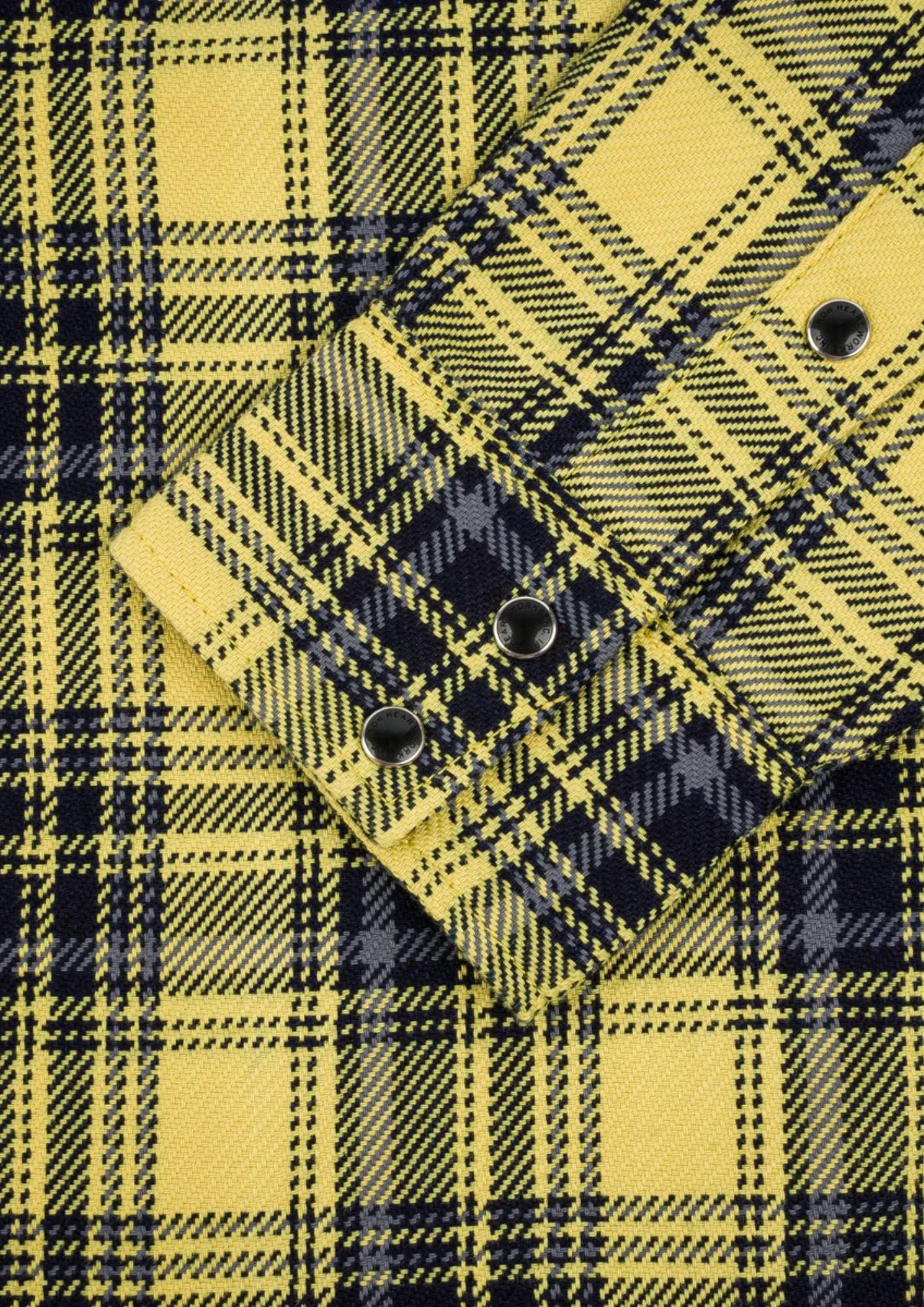 9oz Selvedge Indigo Check Flannel Western Shirt - Yellow