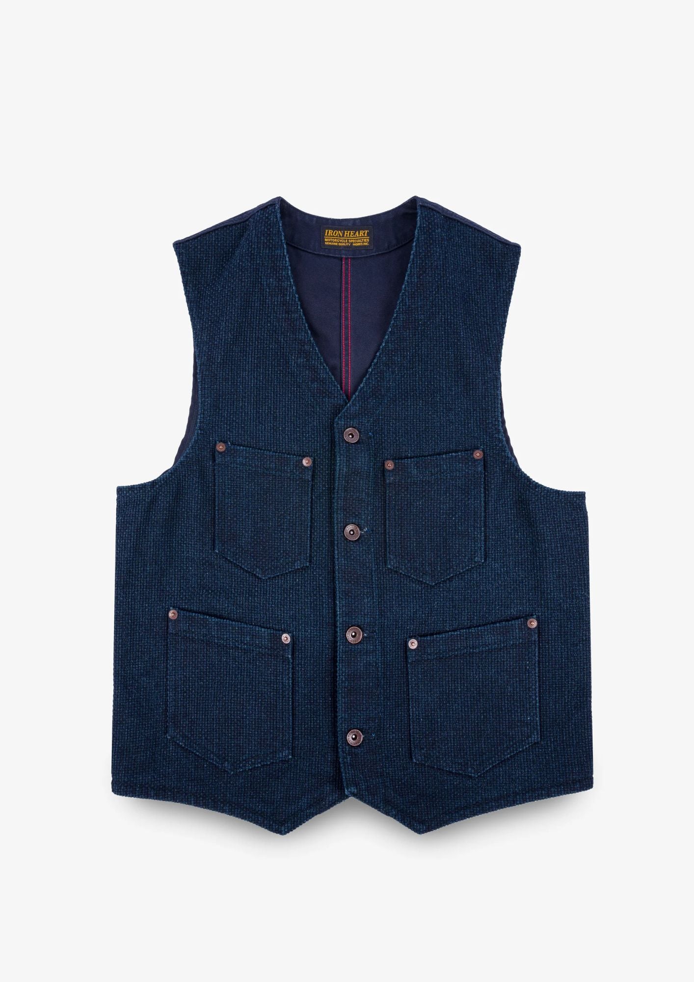 14oz Sashiko Dobby Cloth / Duck Work Vest - Indigo