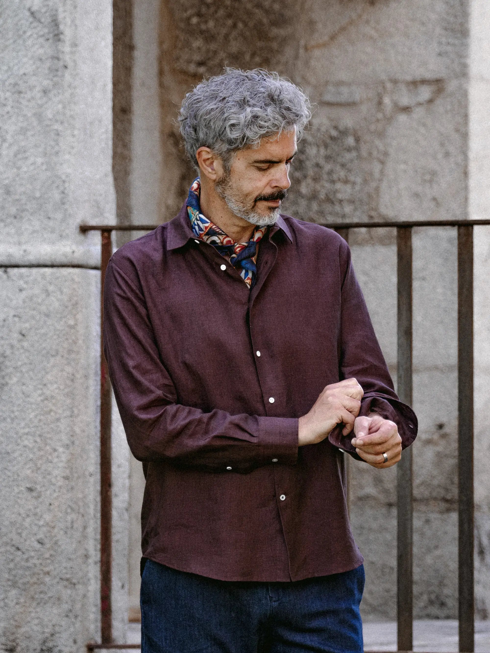 Shirt Linen Verzasca Burgundy