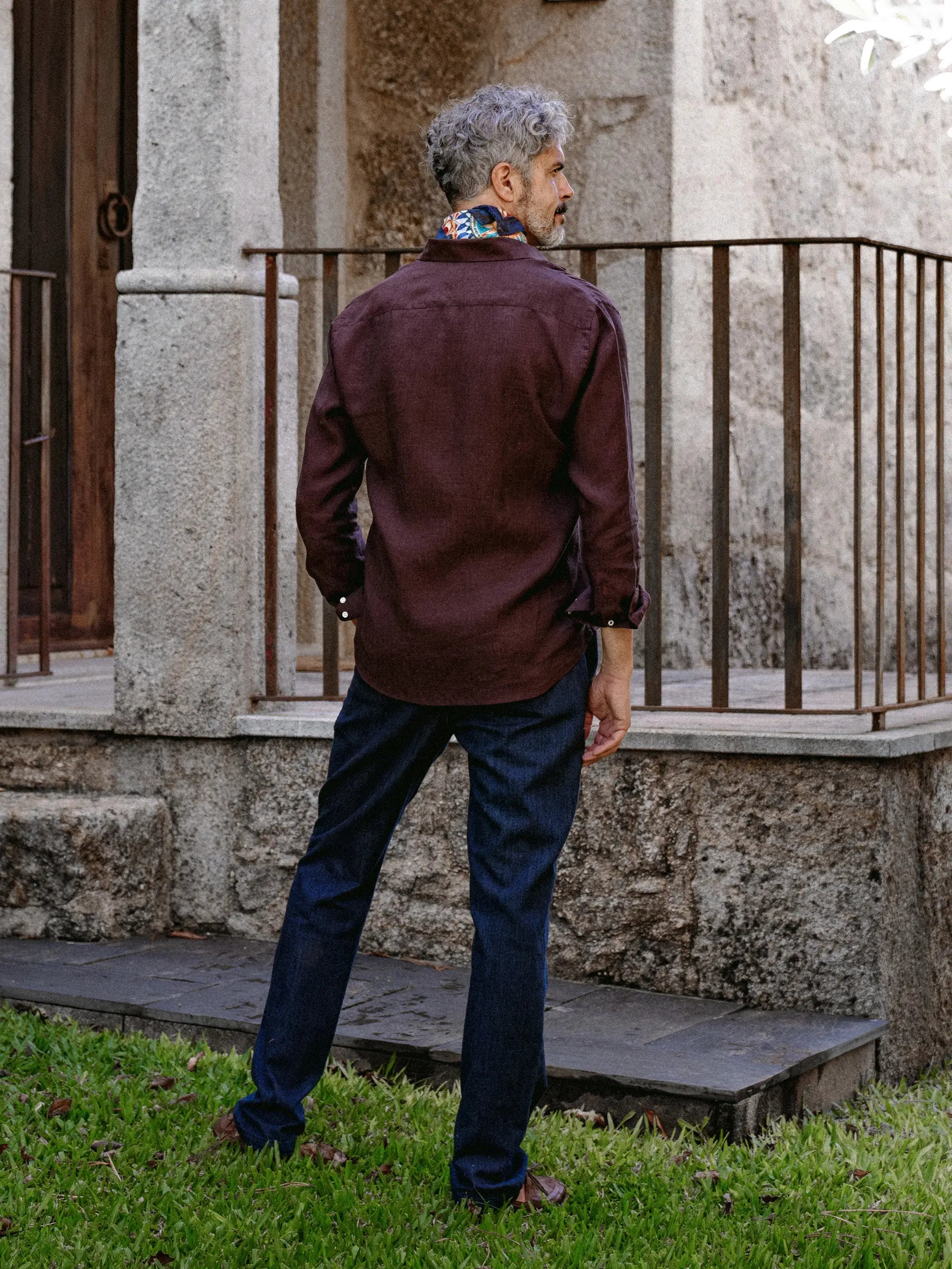 Shirt Linen Verzasca Burgundy
