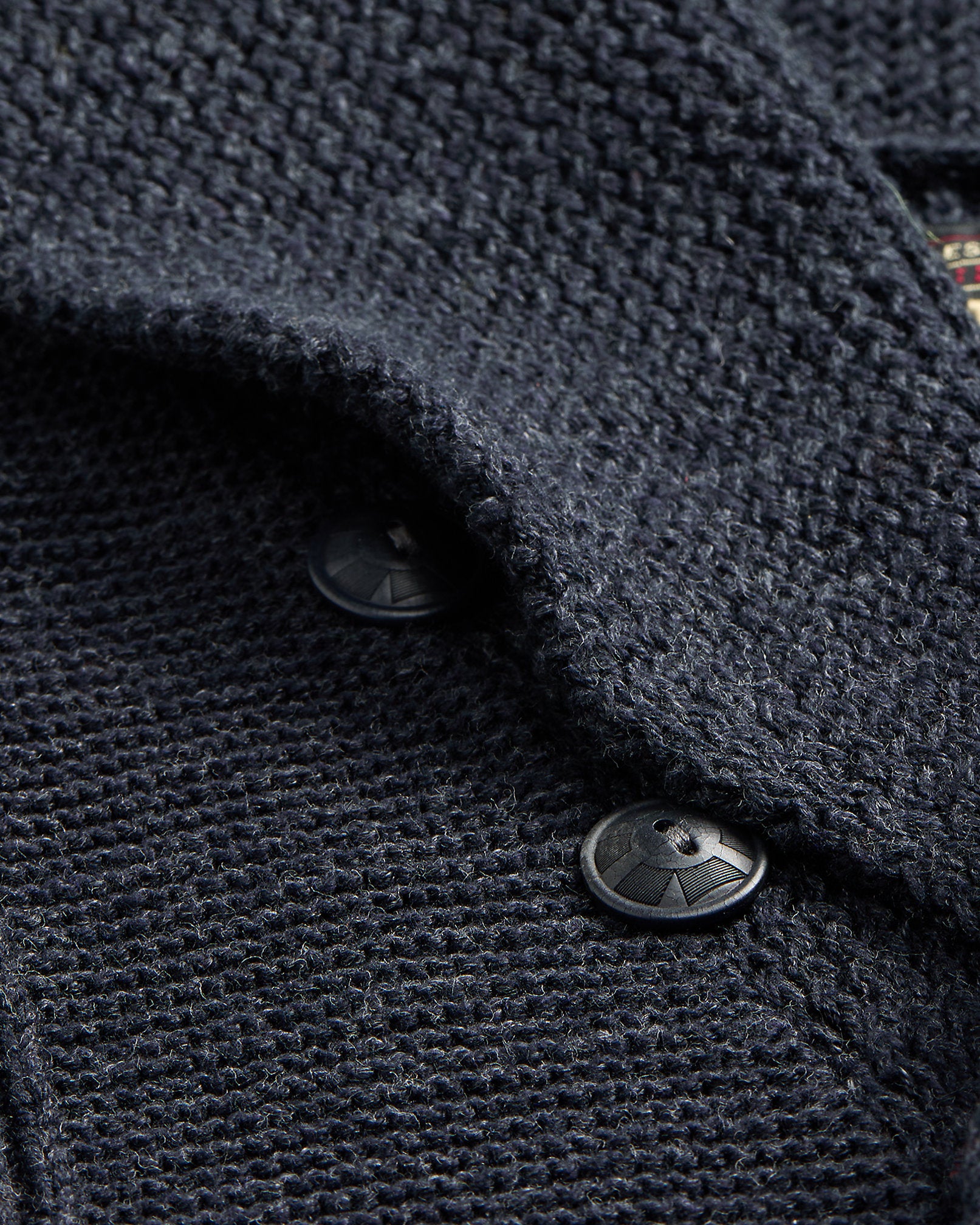 Shawl Card Long Sleeve Cardigan Navy