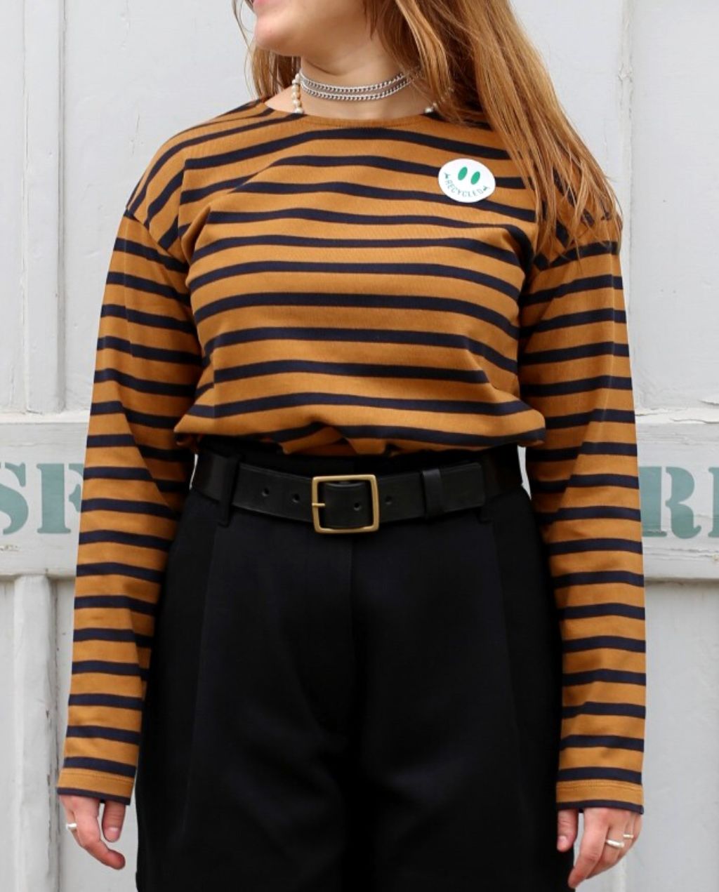 SAILOR STRIPE L/S navy/honey