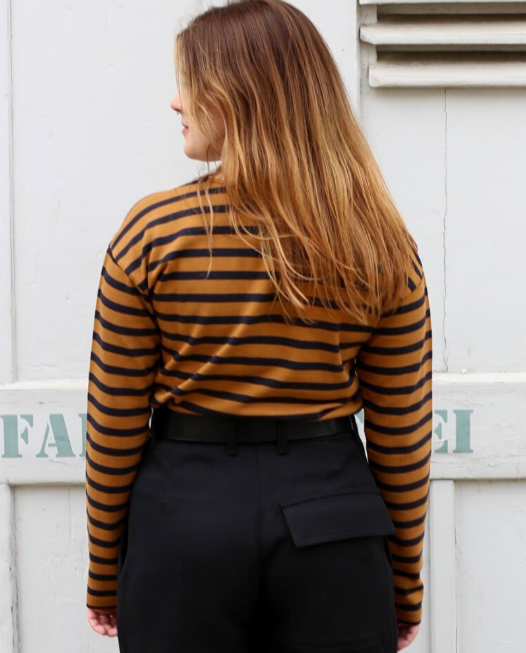 SAILOR STRIPE L/S navy/honey