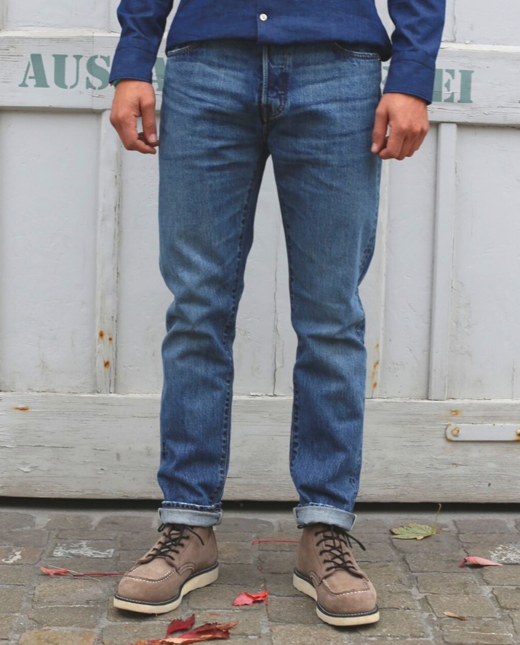 SLIM TAPERED JEANS Blue - mid dark wash