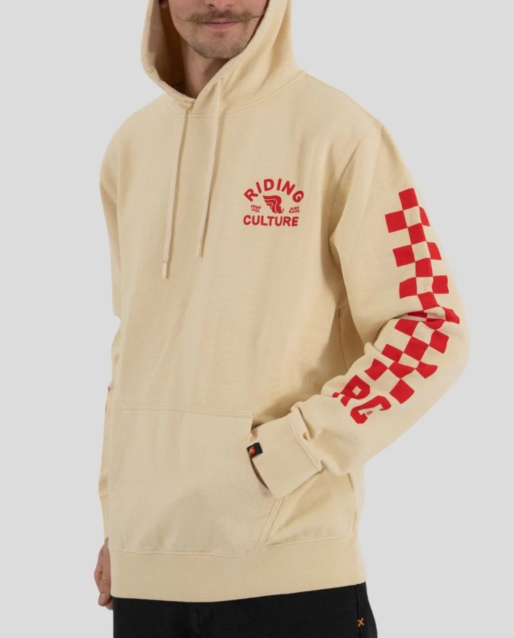 CHECKERBOARD HOODIE  dirt white