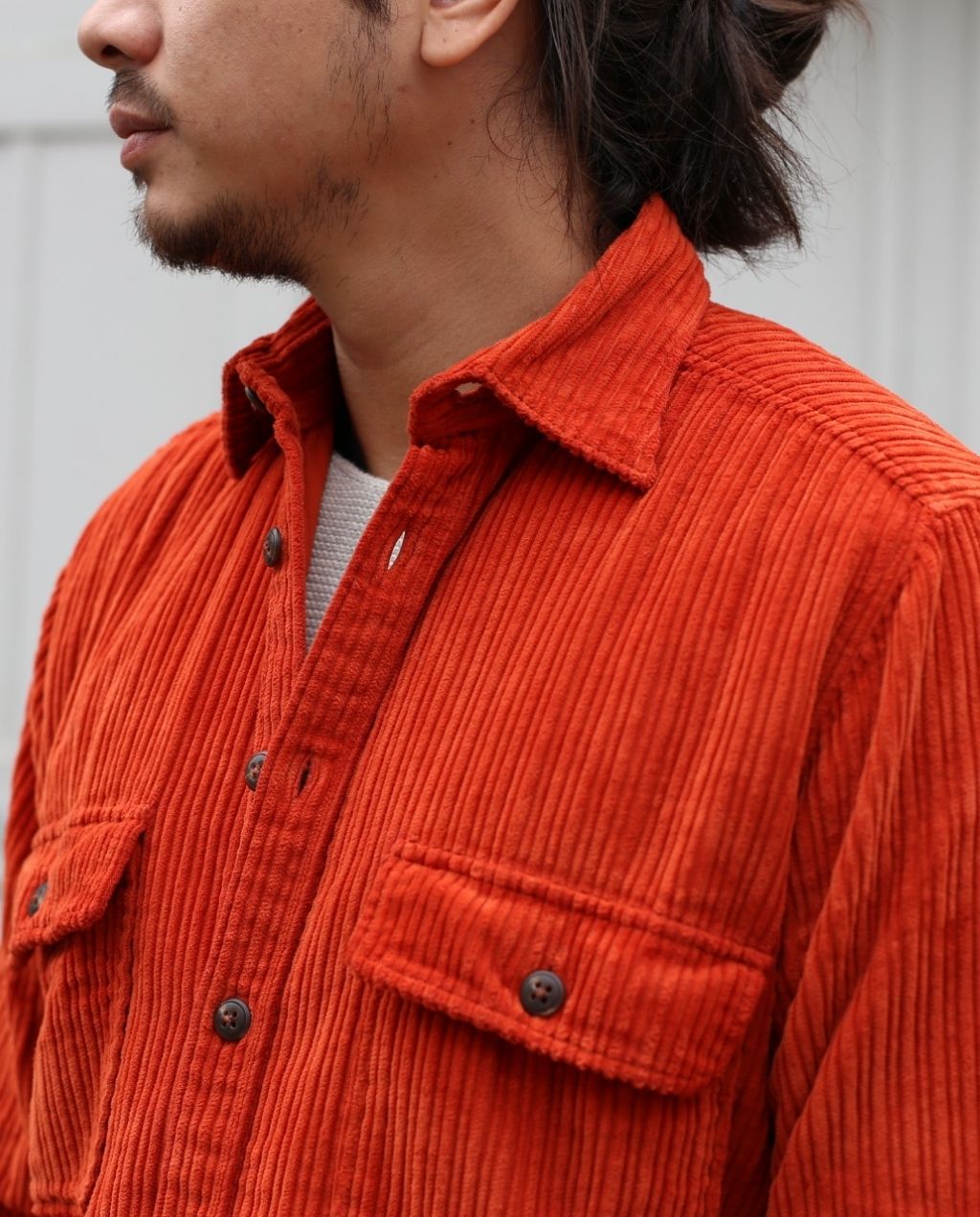 CORD HEMD orange