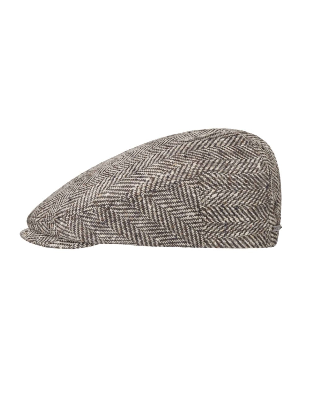 HERRINGBONE SILK FLATCAP BRAUN