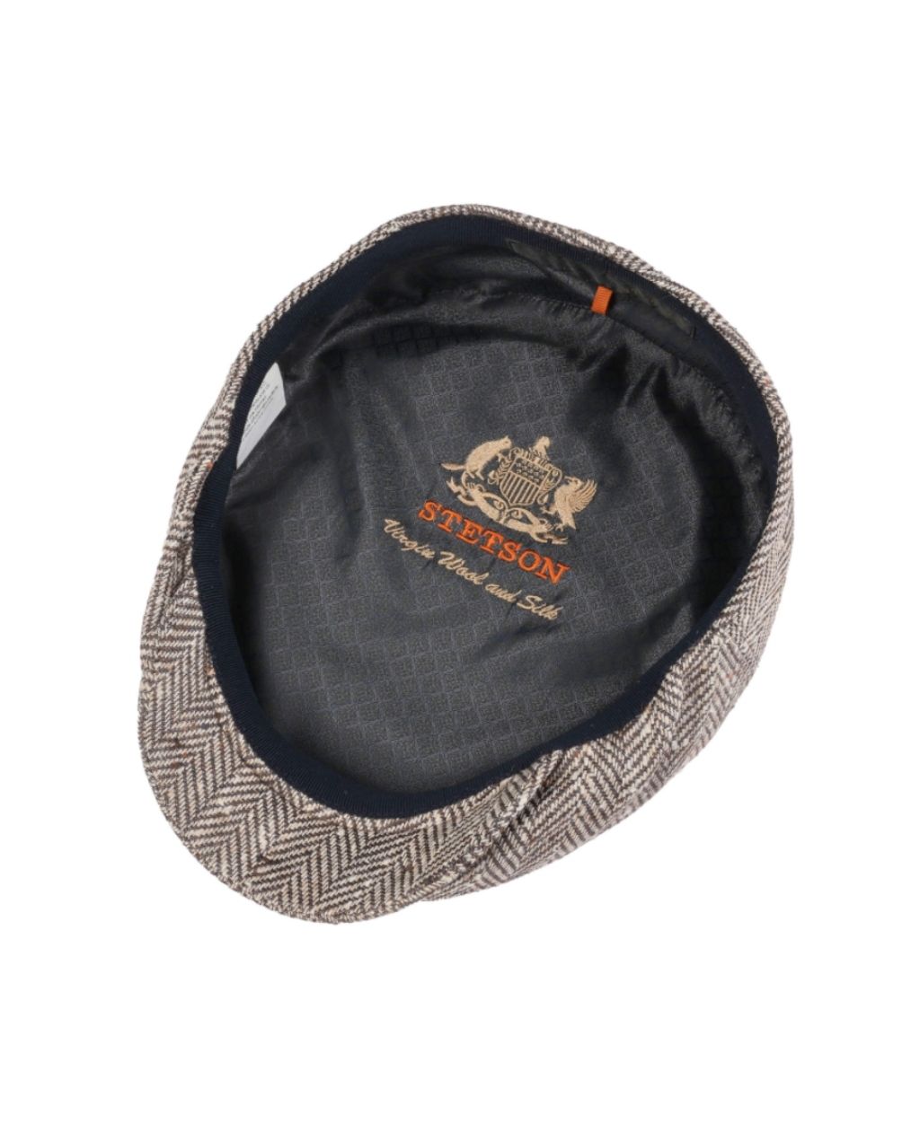 HERRINGBONE SILK FLATCAP BRAUN