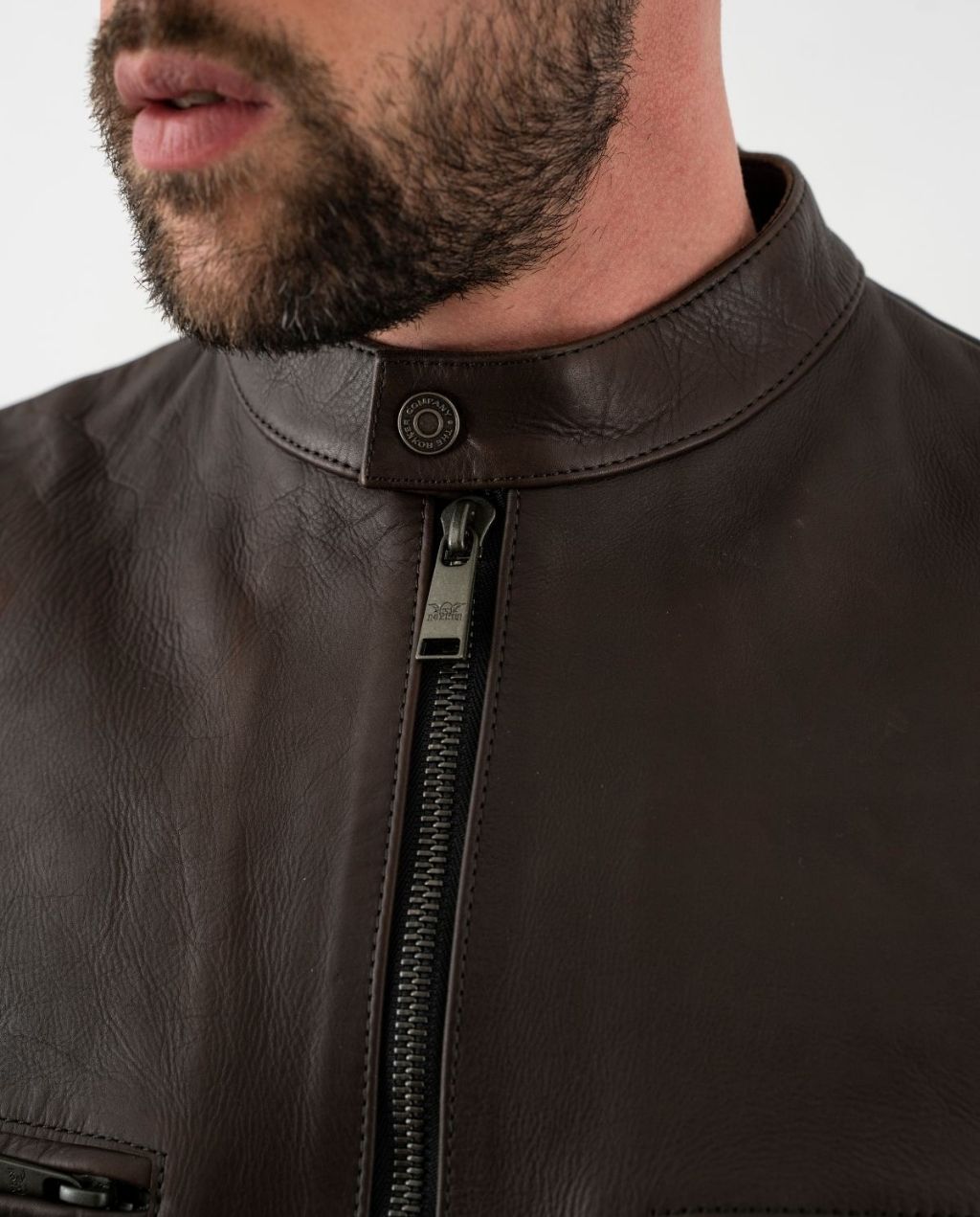 COMMANDER LEATHER JACKET BROWN