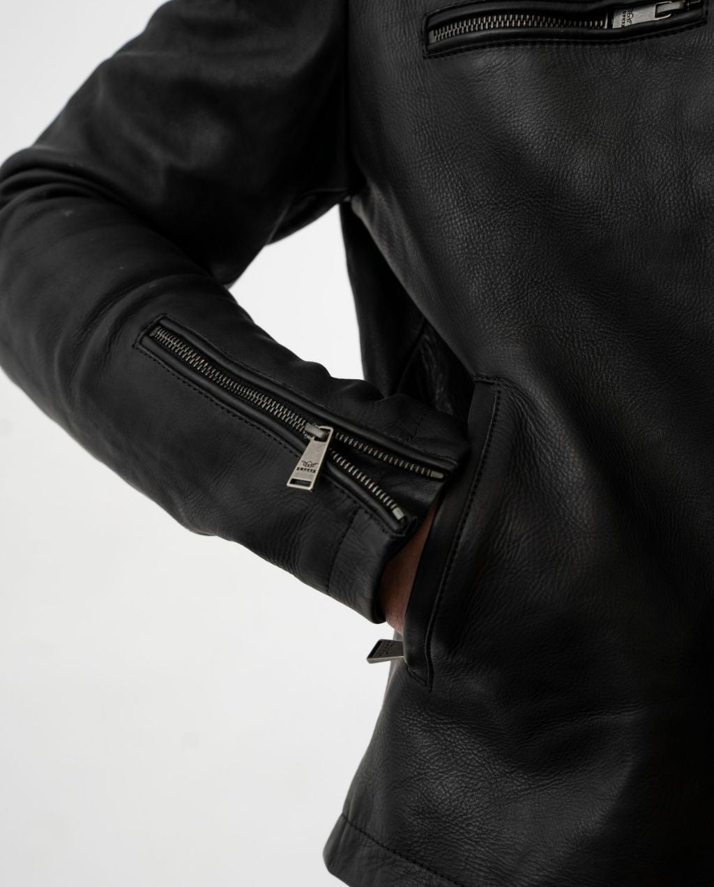 COMMANDER LEATHER JACKET BLK