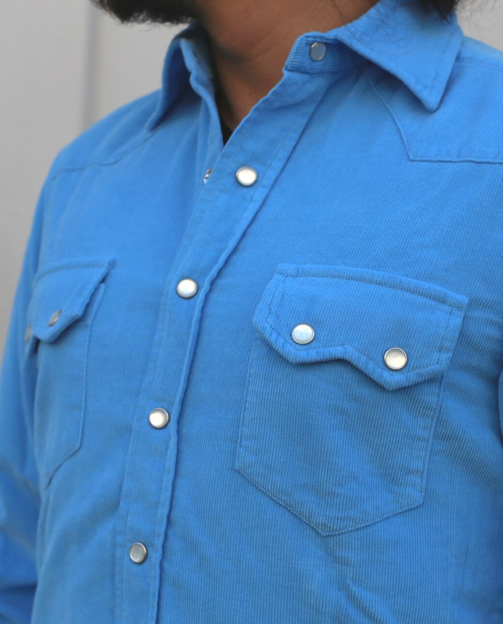 COWBOY SHIRT VELL CORD Lt. blue