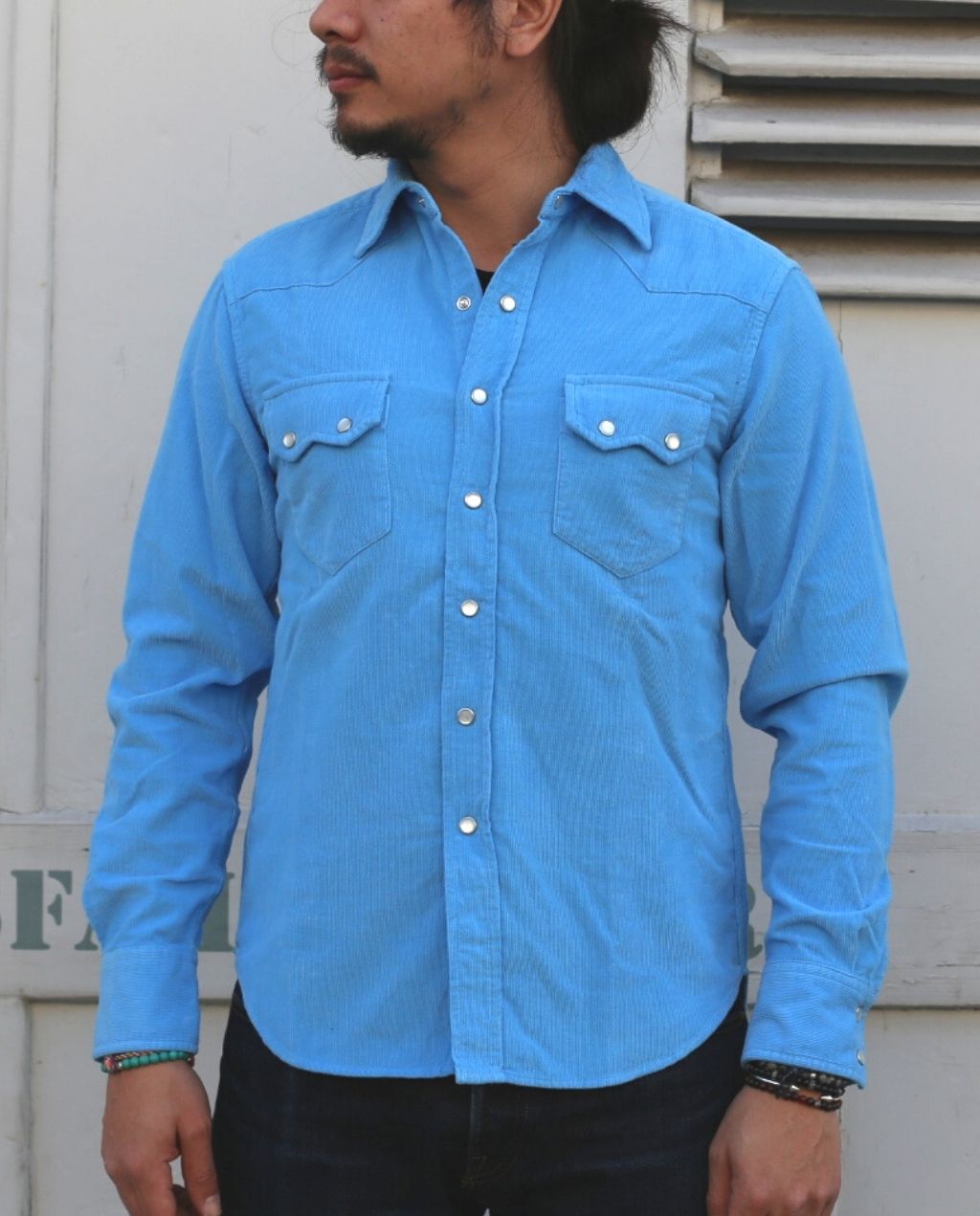 COWBOY SHIRT VELL CORD Lt. blue