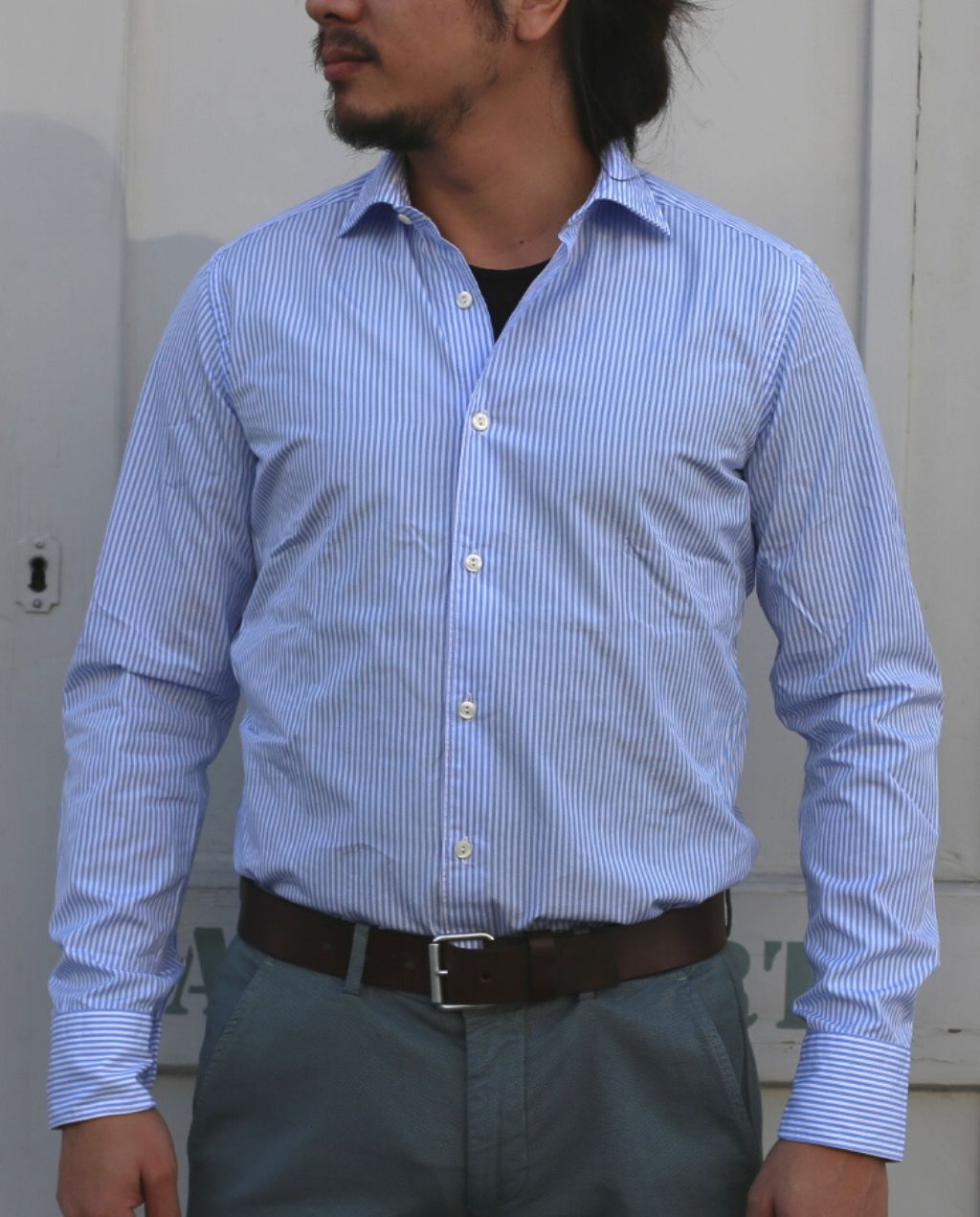 HEMD blue white stripe
