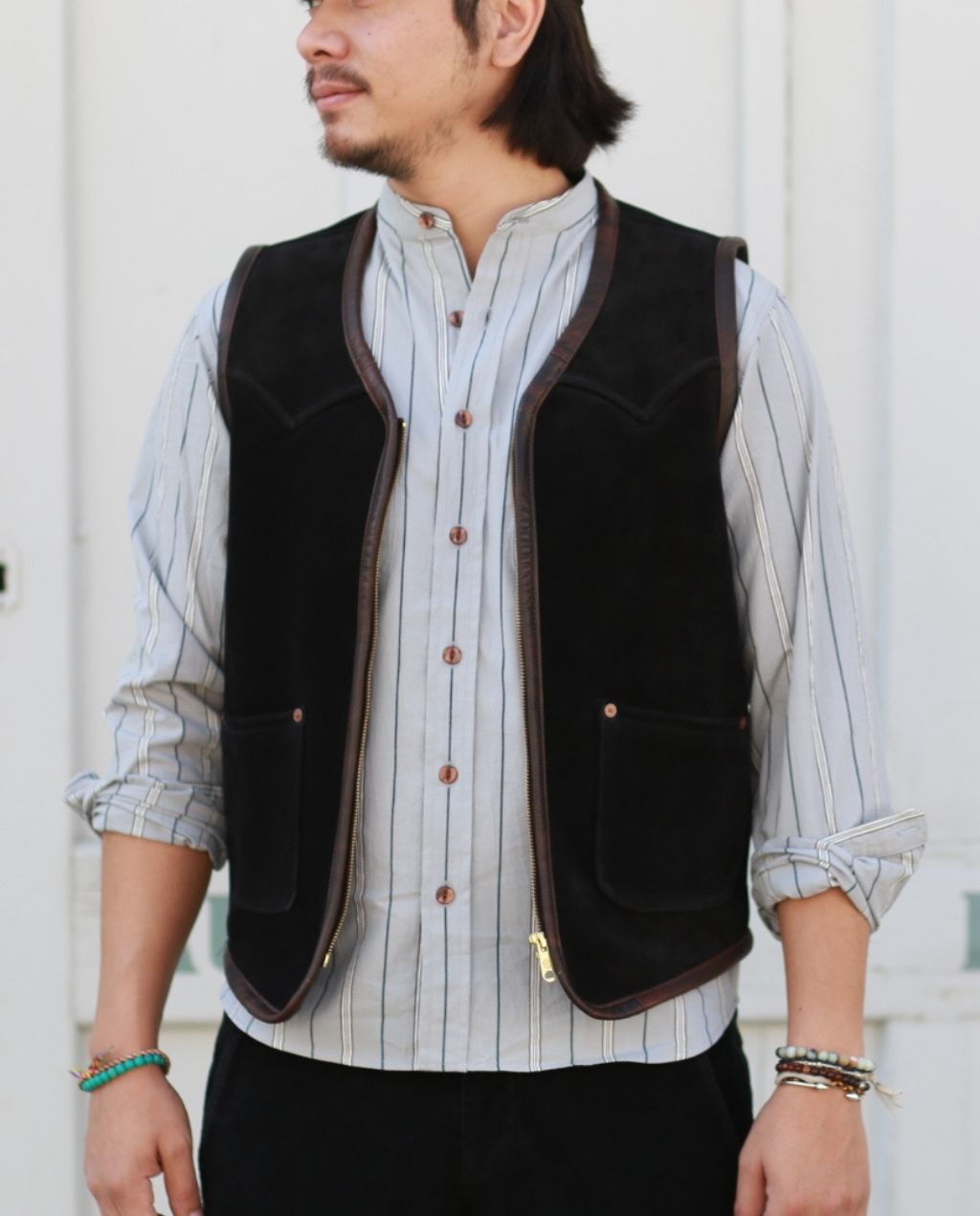 MONROE VEST BLACK ROUGH OUT